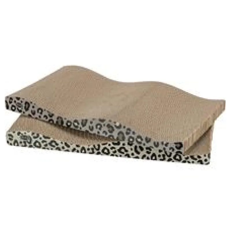 Škrabací karton LEO, vlnovka s catnipem, 44 x 6 x 25 cm, 2 ks, leopardí 2ks