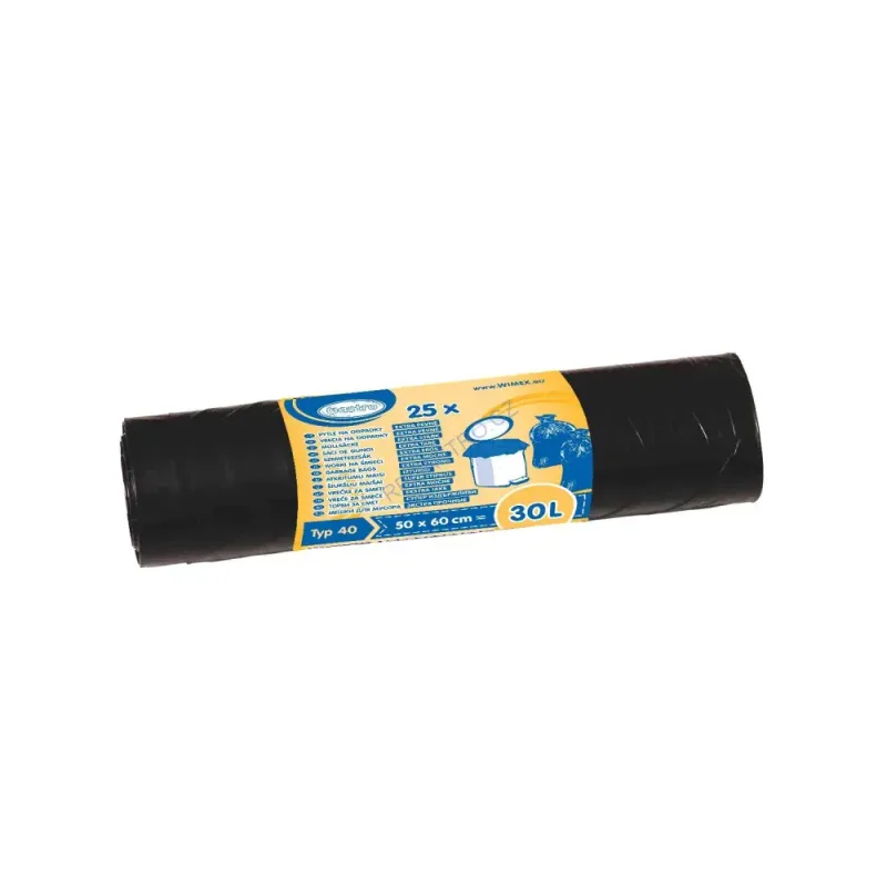 Sáčky do koše 30 l "extra pevné" černé 50 x 60 cm [25 ks] (69650 - 7A, P1)