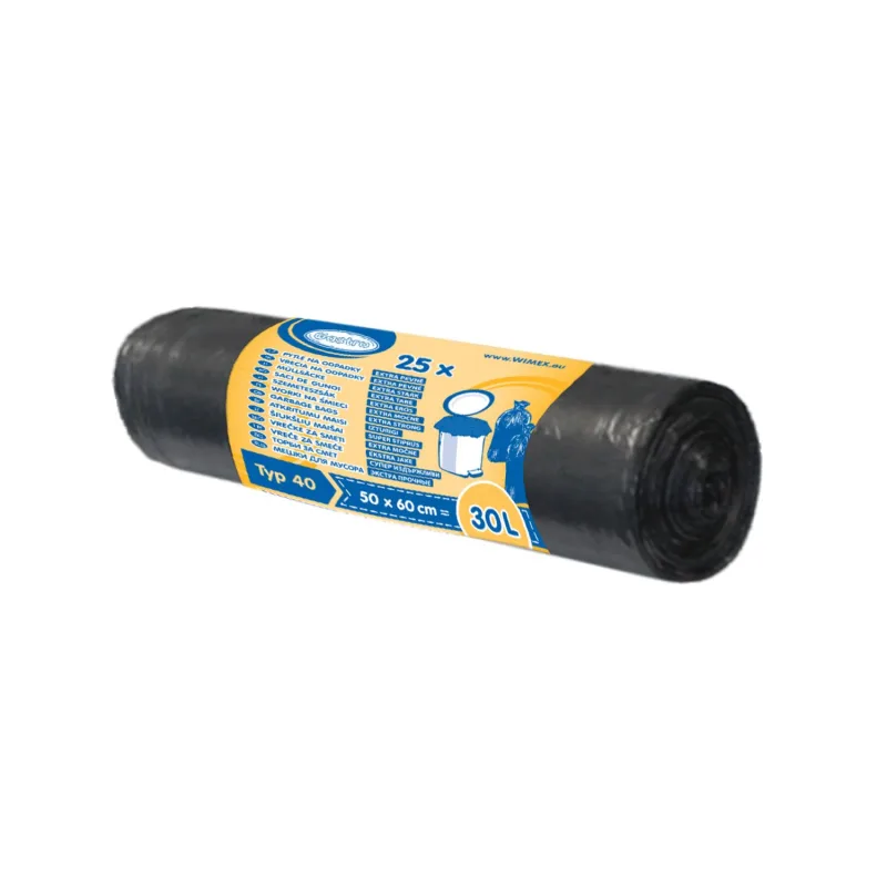 Sáčky do koše 30 l "extra pevné" černé 50 x 60 cm [25 ks] (69650 - 7A, P1)