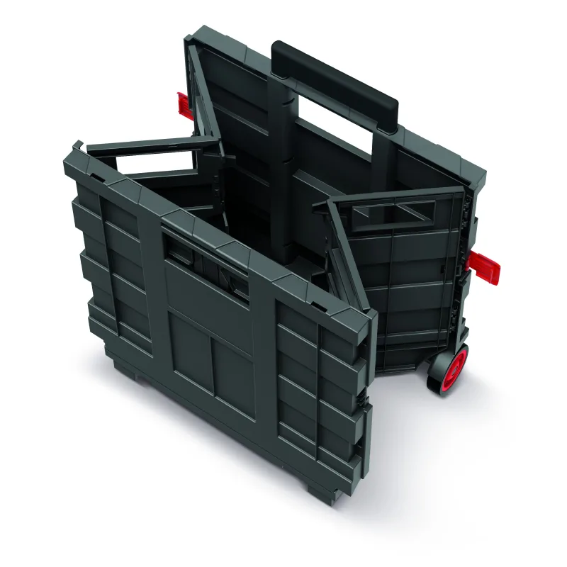Kistenberg Skladacia prepravka bednička s rúčkou a kolieskami CART T modrá 39,6x37x100,8cm KCT4040-2717C