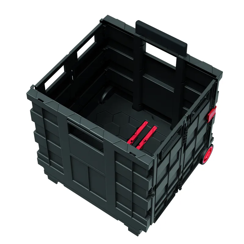 Kistenberg Skladacia prepravka bednička s rúčkou a kolieskami CART T modrá 39,6x37x100,8cm KCT4040-2717C