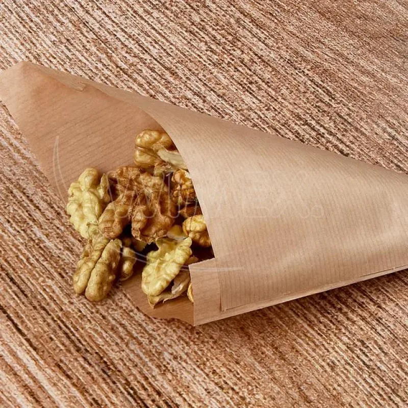 Papírový kornout,kraft, vázaný (PAP)(FSC Mix) 17x17 cm , 100g (70817.1 - 10D,P12) 100ks