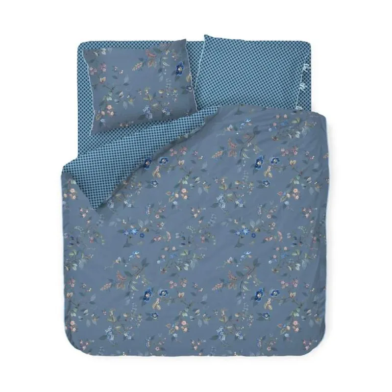 Pip Studio perkálové povlečení Kawai Flower modré 200x200 + 2x 70x90 cm