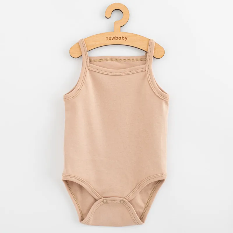 Dojčenské body bez rukávov New Baby Classic II svetlo béžové dievča