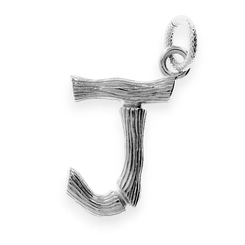 MPM Ocelový unisex nerezový přívěsek "J" 70213 - stříbrné barvy