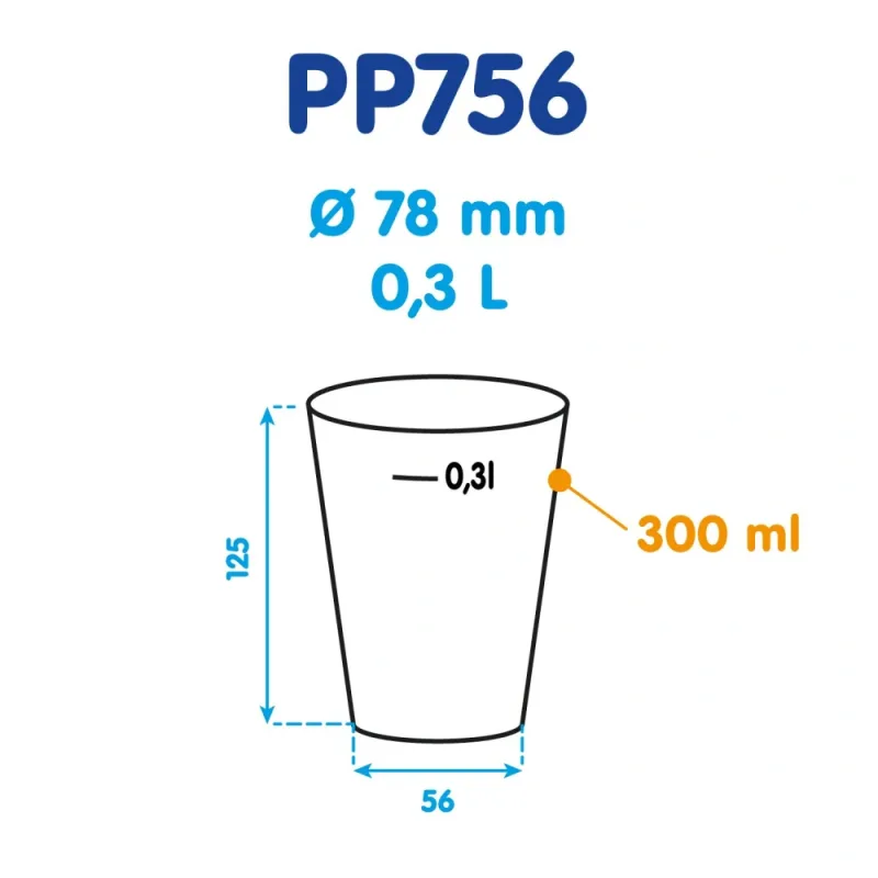 Kelímek vratný 0,3 l Reware Cheers, kouřový (PP) průměr 78 mm [58 ks] (PP756)