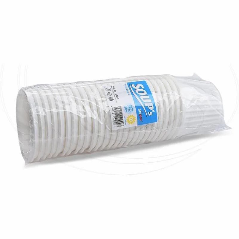 Termo-miska "airpac" kulatá bílá 500 ml, Ø 11,5 cm, [25 ks] (PP410 - E62,1C)