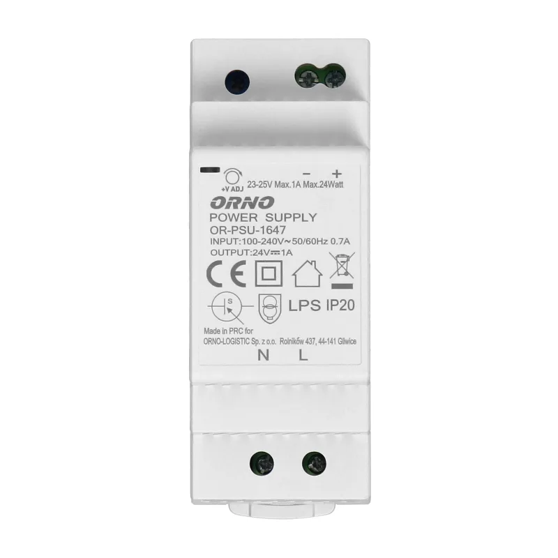 ORNO Napájací zdroj na DIN lištu 24VDC, 1A, 24W,, 2 moduly