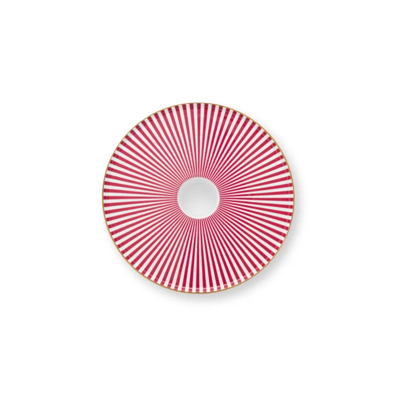 Pip Studio Royal Stripes svícen 14 cm, růžový