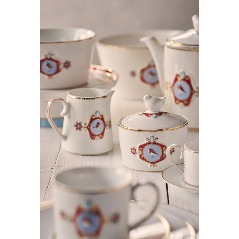 Pip Studio Love Birds Medallion mlékovka 270ml, bílá