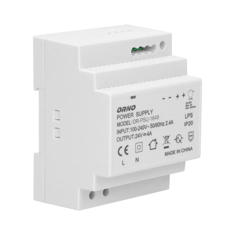 ORNO Napájací zdroj na DIN lištu 24VDC, 4A, 100W, 4 moduly