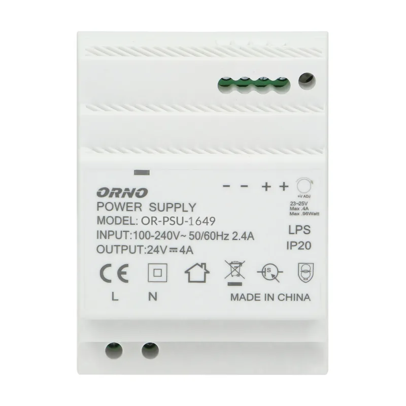 ORNO Napájací zdroj na DIN lištu 24VDC, 4A, 100W, 4 moduly