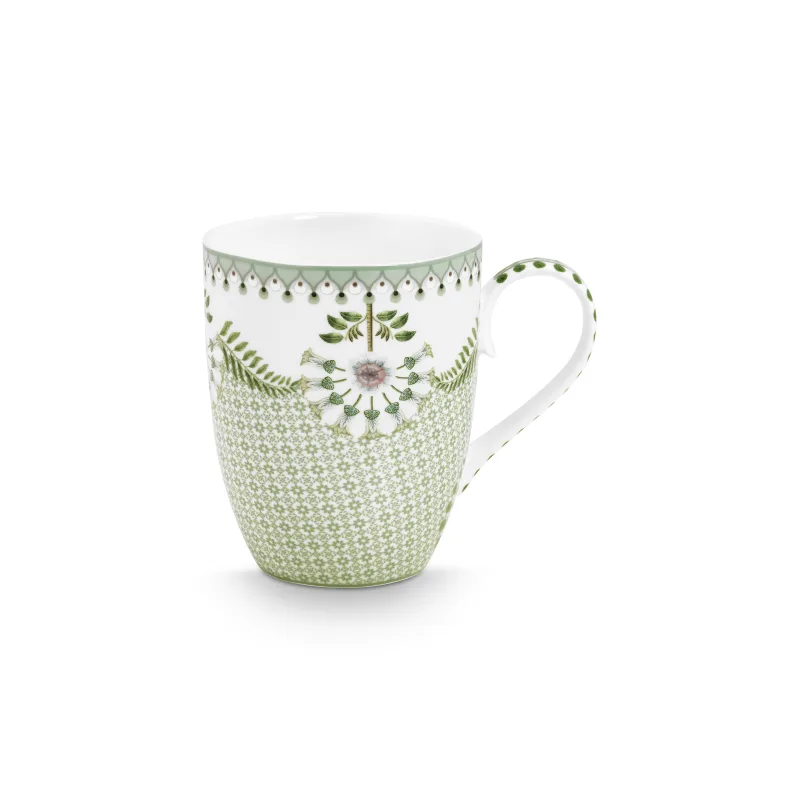 Pip Studio Lily & Lotus sada 2 hrnků 350ml, zelený