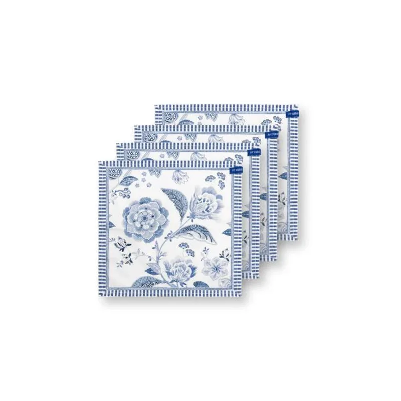 Pip Studio Royal set 4ks látkových ubrousků 40x40cm, modrý