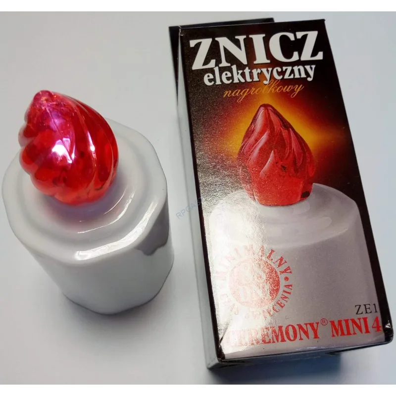 LED hřbitovní svíčka červená s bateriemi, 11,3x 4,3 cm [1 ks] (BEL) - CH6C