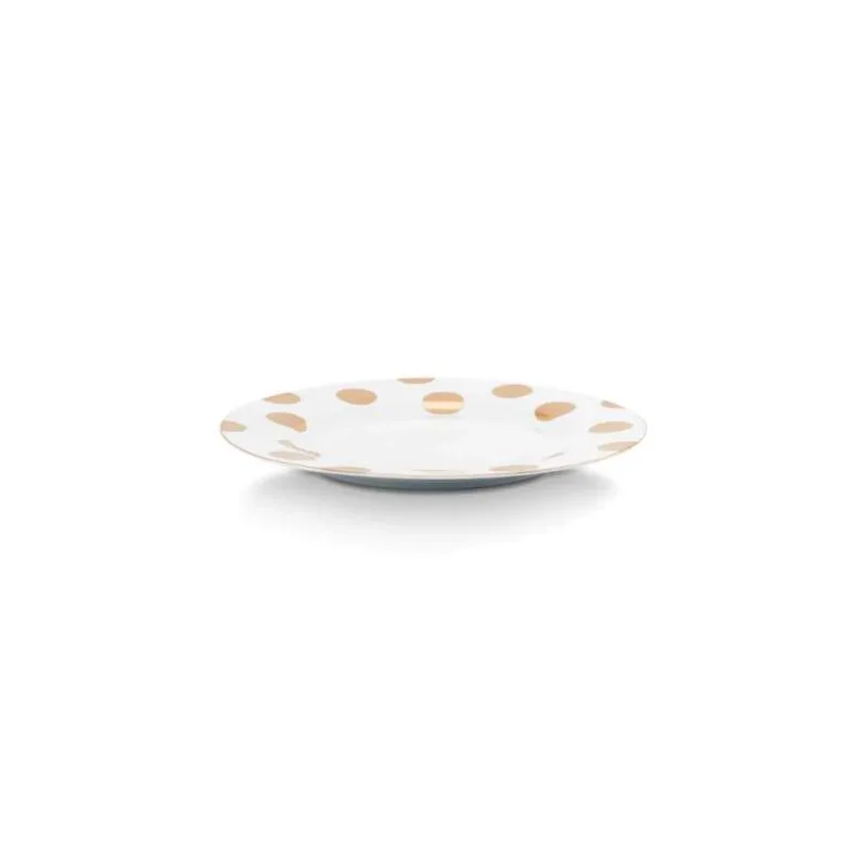 Pip Studio Dot Delight sada 2 ks talířů Ø26,5 cm, bílo-zlatý