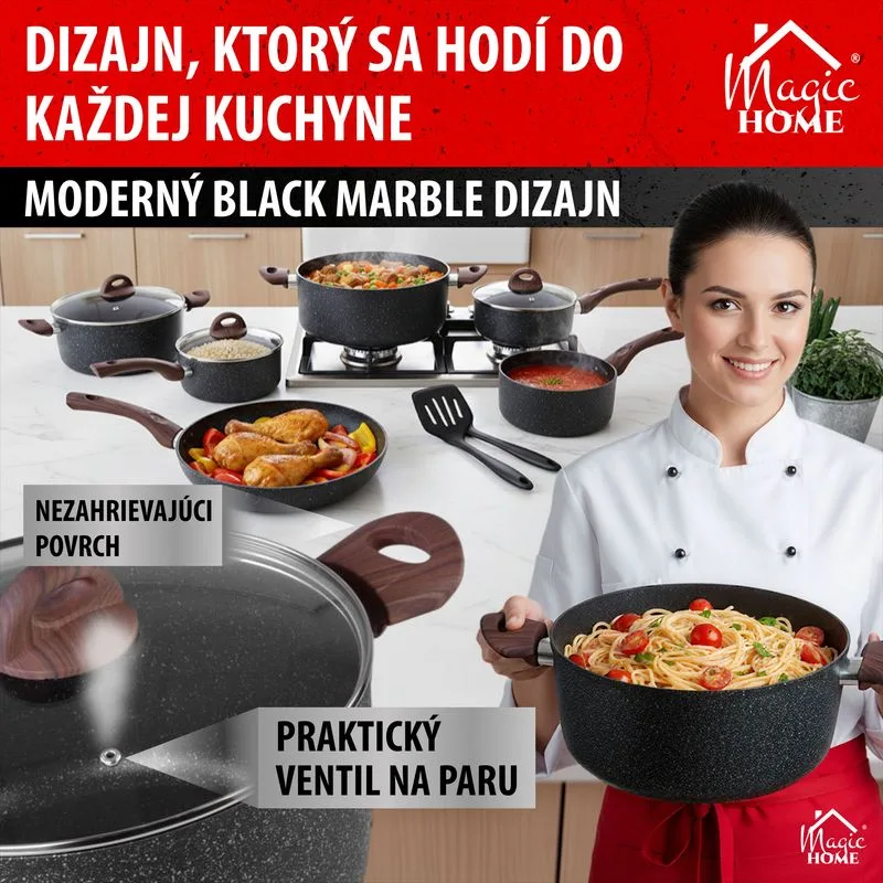 Sada riadu MagicHome Black Marble Line, 13 dielna