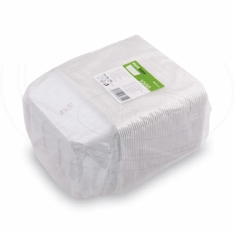 Vanička hranatá bílá 1000 ml (PP) [50 ks] (77590)