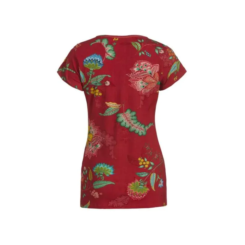 Pip Studio Toy triko s krátkým rukávem Jambo Flower, červené