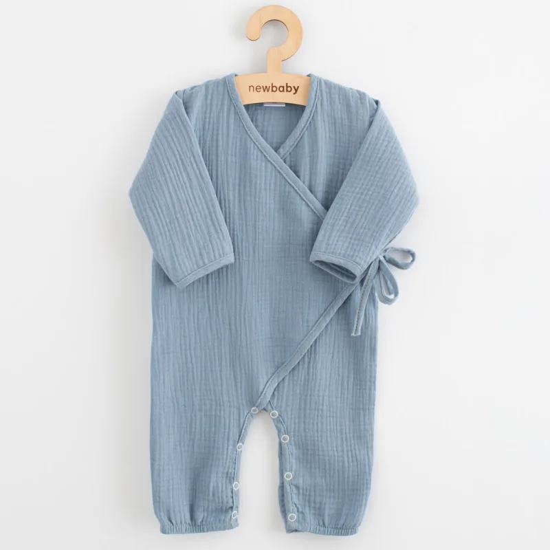 Dojčenský mušelínový overal New Baby blue