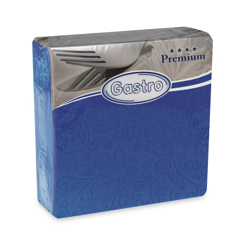 Ubrousky PREMIUM "dekor R" z netkané textilie tmavě modré 40 x 40 cm [50 ks] (89203)