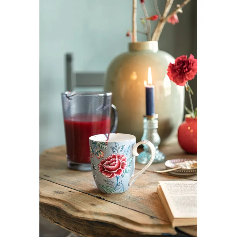 Pip Studio Flower Festival sada 2 hrnků 350ml, modrá