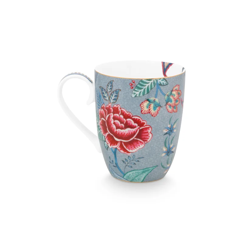 Pip Studio Flower Festival sada 2 hrnků 350ml, modrá