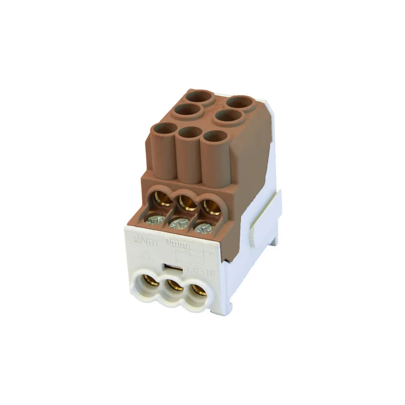 SIMBLOCK Rozbočovacia svorka 25mm2 SDB 100 hnedá Al/Cu vstup 2x25mm2 výstup 6x10mm2