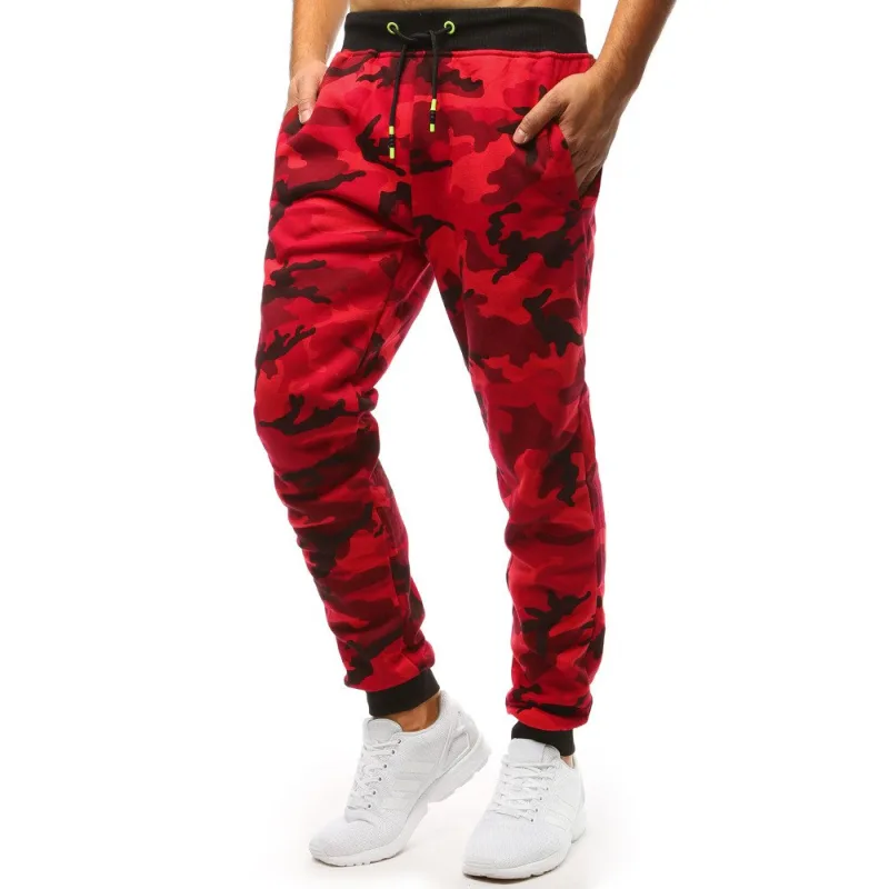 Pánske jogger tepláky camo Dstreet UX1467 červené L