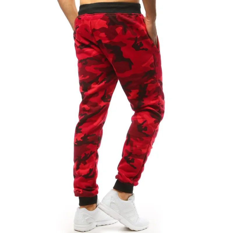 Pánske jogger tepláky camo Dstreet UX1467 červené L