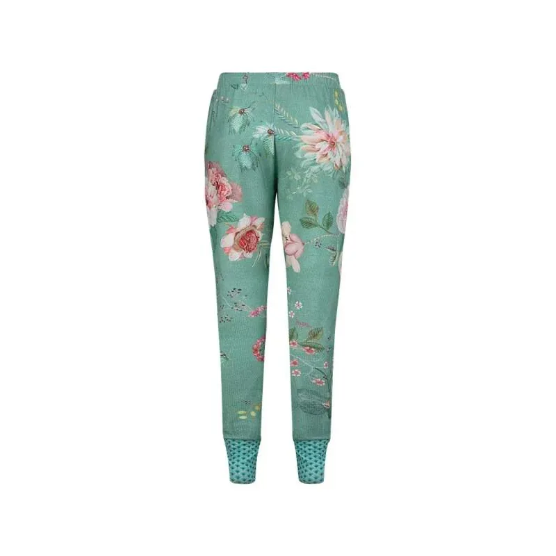 Pip Studio Bobien dlouhé kalhoty Tokyo Bouquet Green, zelené