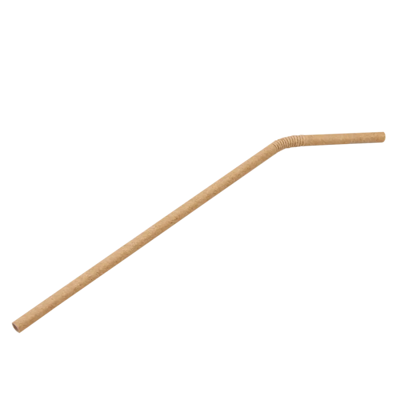 Slámky papírové flexibilní s kloubem, kraft, 24 cm, Ø 6 mm [100 ks] (06120 - CH11N)