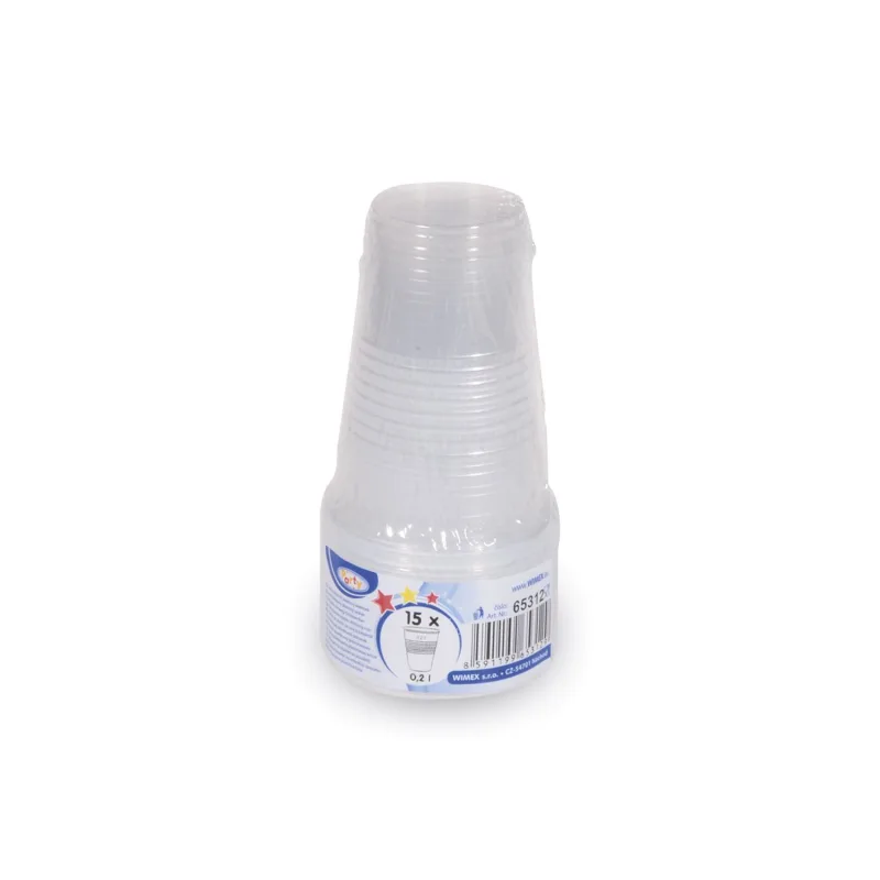 Kelímek průhledný 0,2 l (PP) [15 ks] (65312)