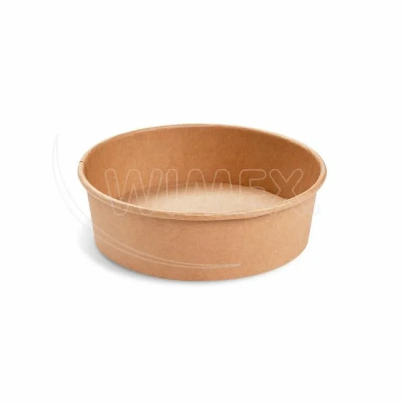 Papírové misky kulaté nepromastitelné kraft Ø150mm x 45mm, 500 ml [50 ks] (82705)