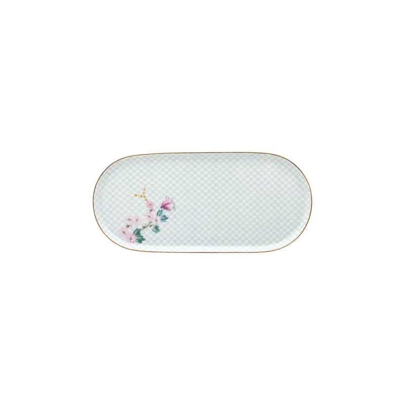 Pip Studio Blushing Birds white servírovací tác 25x12cm, bílý