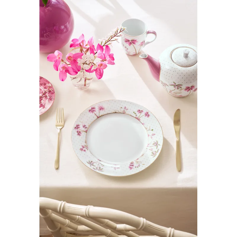 Pip Studio Jolie Dots Gold talíř ∅26,5cm, růžový