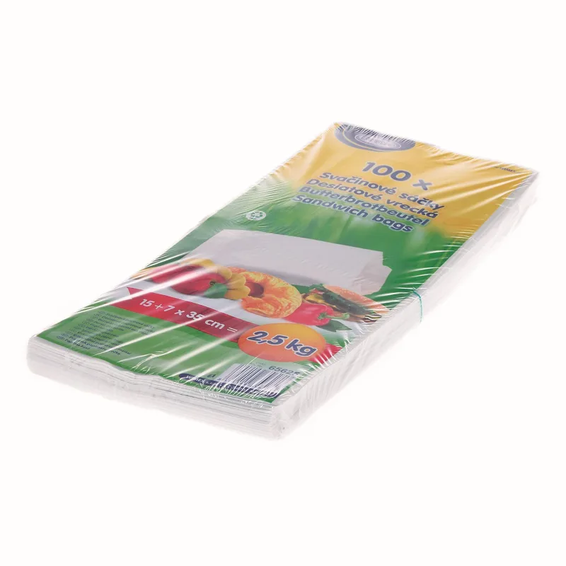 Svačinové papírové sáčky bílé 2,5 kg (15+7 x 35 cm) [100 ks] (65625)