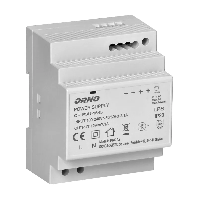 ORNO Napájací zdroj na DIN lištu 12V DC 7A, 84W, 4 moduly