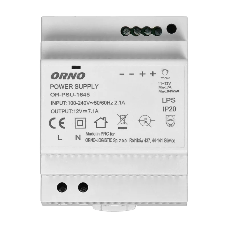 ORNO Napájací zdroj na DIN lištu 12V DC 7A, 84W, 4 moduly