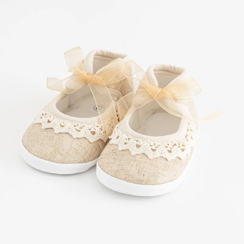 Dojčenské krajkové capačky New Baby hnedá 6-12 m