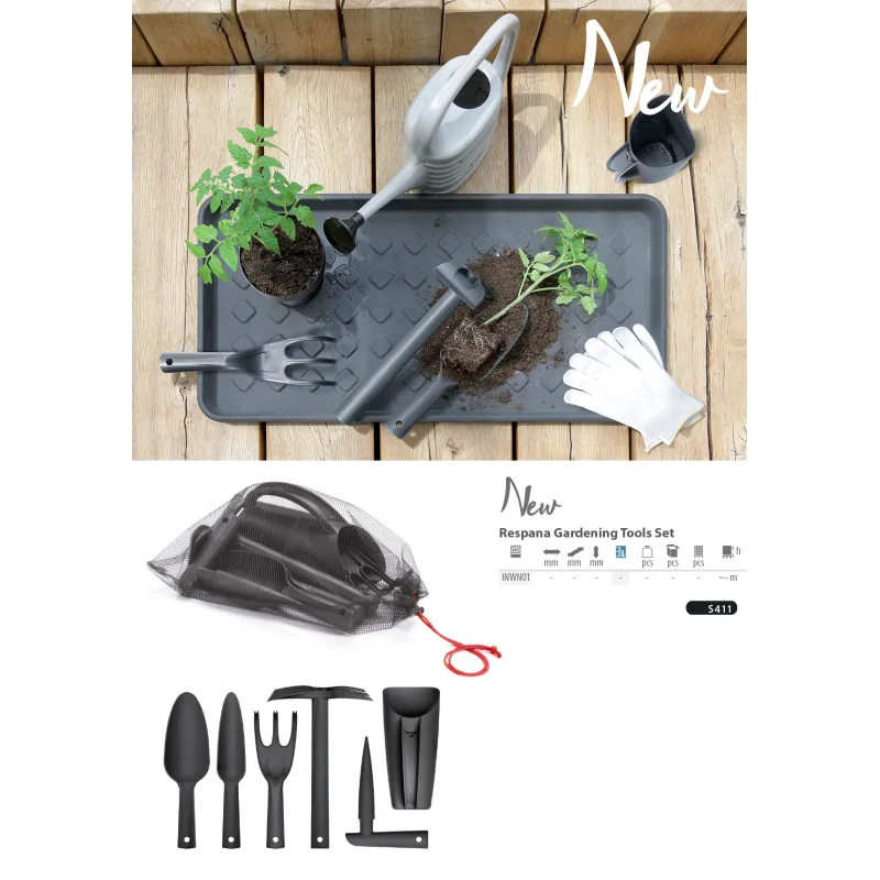 Prosperplast s.r.o. Sada ručného náradia na sadenie RESPANA GARDENING TOOLS SET čierna, 6 ks