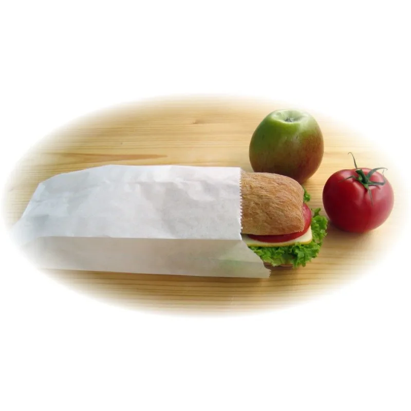 Svačinové papírové sáčky bílé 1 kg (12+5 x 24 cm) [100 ks] (65610)