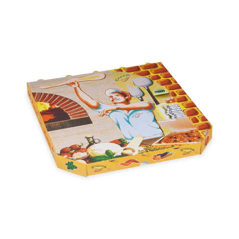 Krabice na pizzu z vlnité lepenky 32 x 32 x 3 cm [100 ks] NEPOSÍLÁME - Pouze osobní odběr (72032 - E21)