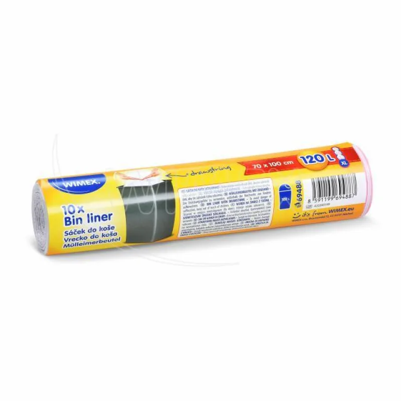 Pytle na odpadky 120 l zatahovací bílé 70 x 100 cm [10 ks] (69488)