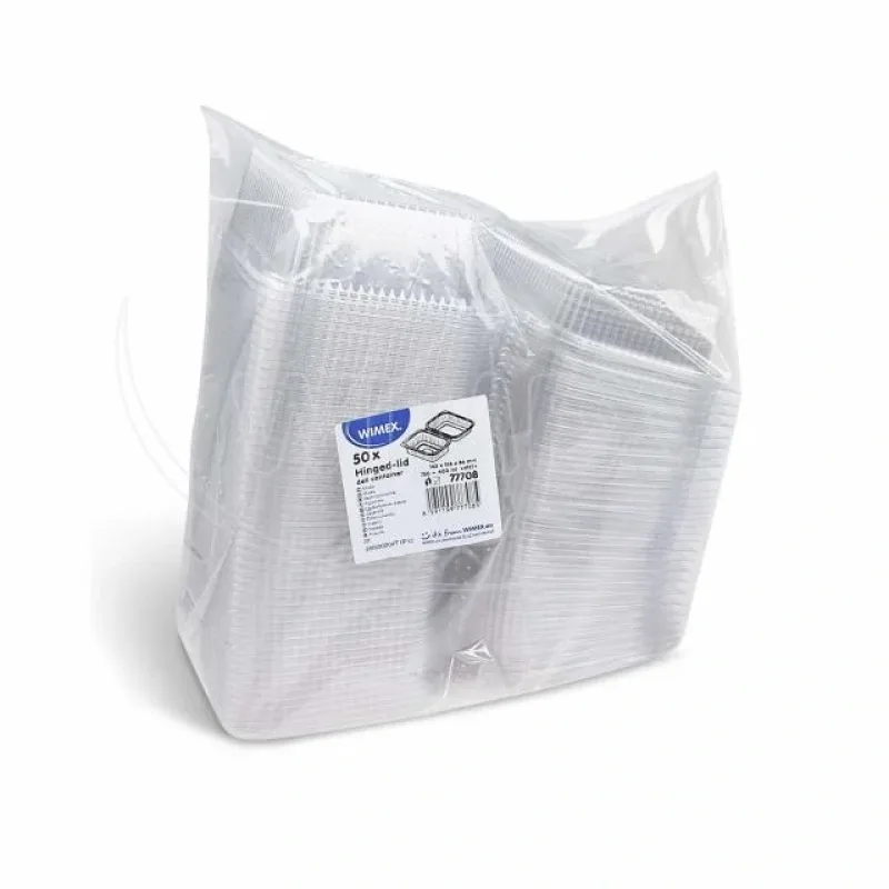 NEPOSÍLÁME - Miska hranatá průhledná s vypouklým víčkem 750 ml + 400 ml (rPET) [50 ks] Pouze osobní odběr (77708)