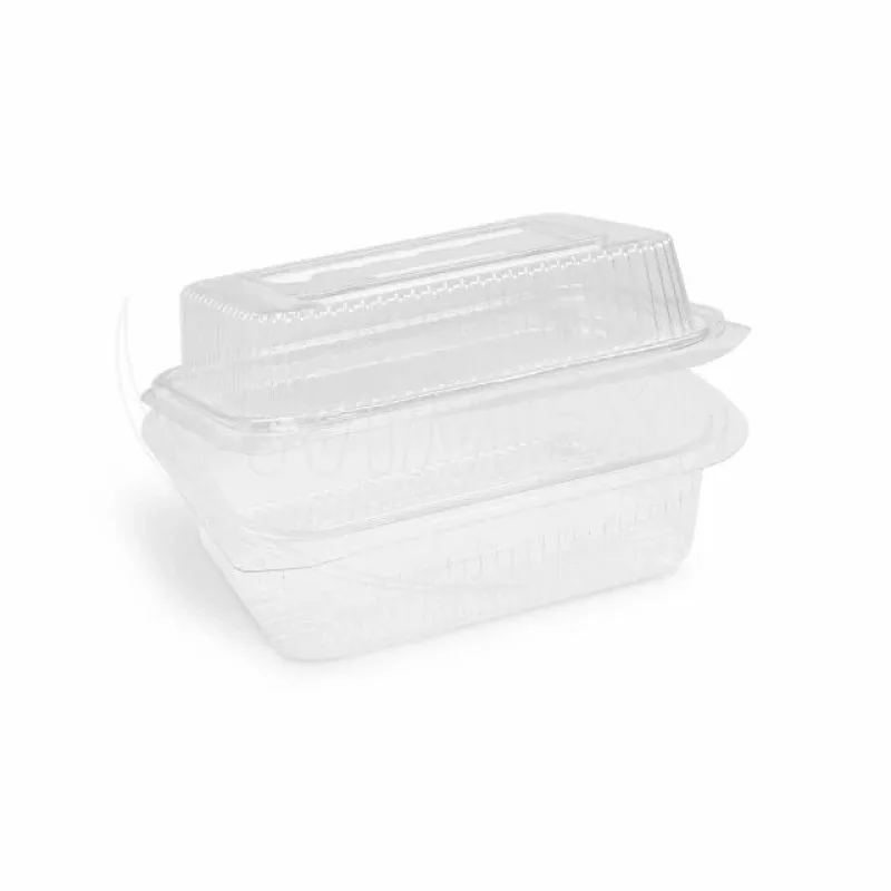 NEPOSÍLÁME - Miska hranatá průhledná s vypouklým víčkem 750 ml + 400 ml (rPET) [50 ks] Pouze osobní odběr (77708)
