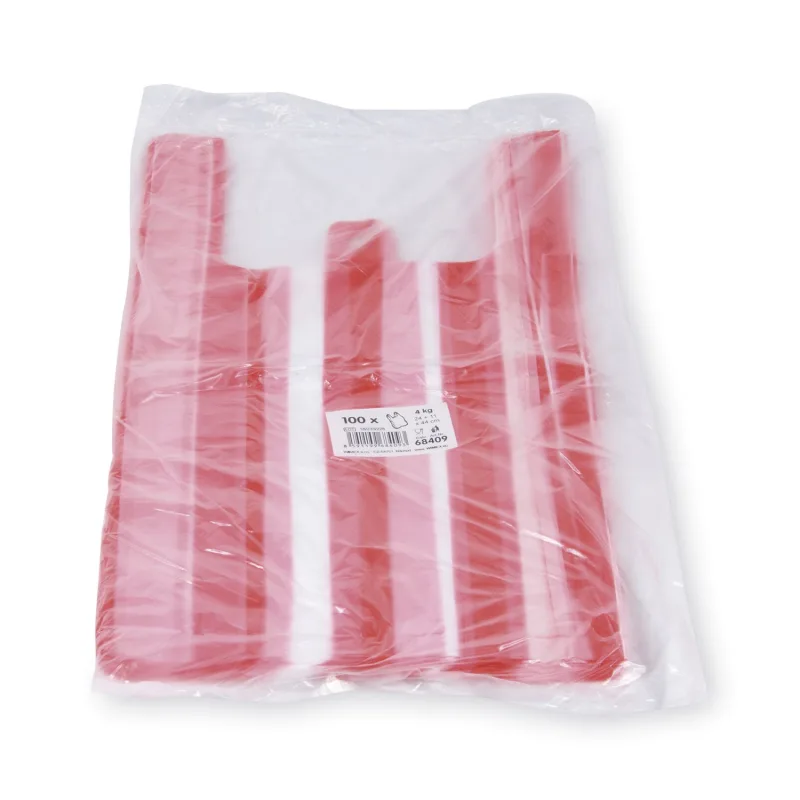Tašky 4 kg (HDPE) pruhované 24+11 x 44 cm [100 ks] (68409-10A)