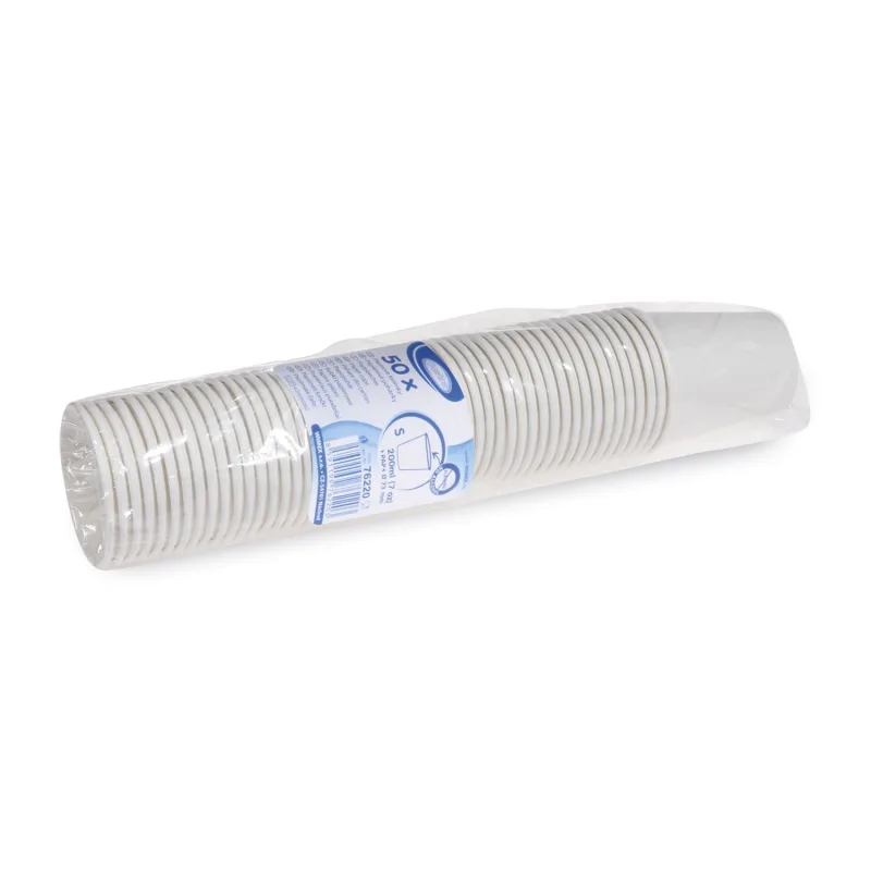 Papírový kelímek bílý 200 ml, S (Ø 73 mm) [50 ks] (76220) 3N