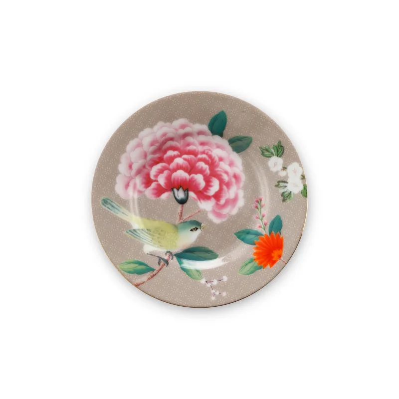 Pip Studio Blushing Birds khaki, talíř, průměr 12cm, khaki