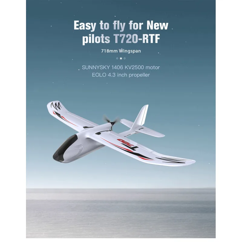 OMPHOBBY T720 RC letadlo RTF Mode 2